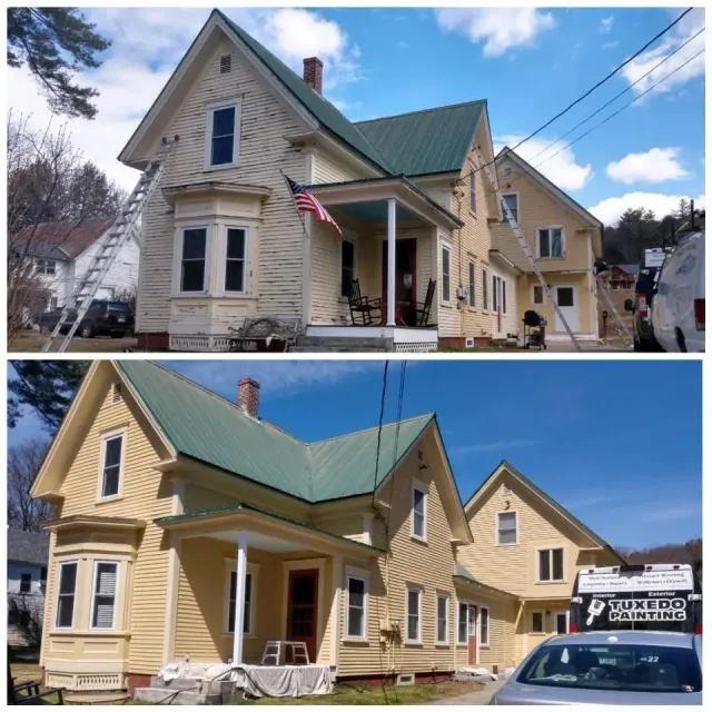 Residential exterior painting project in New Hampshire