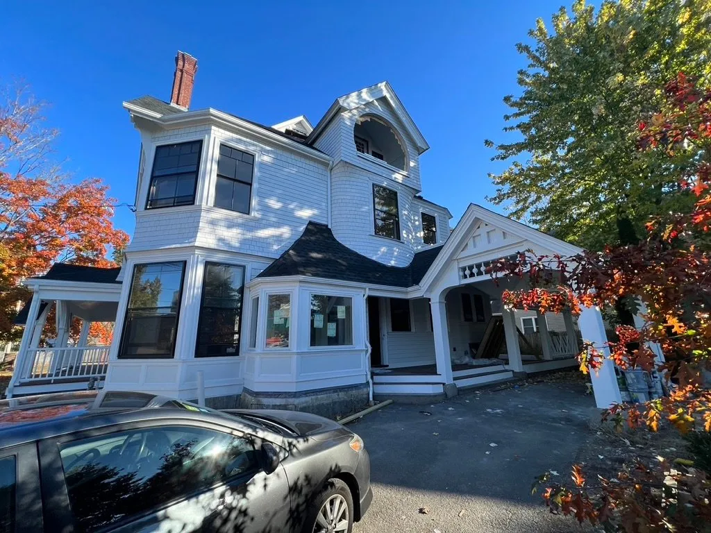 Historic home full exterior in autumn