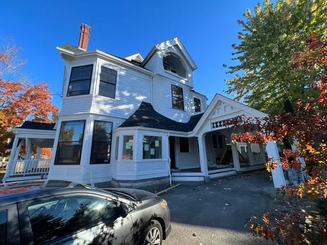 Historic home full exterior in autumn