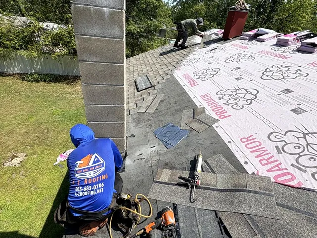 Storm damage roof work