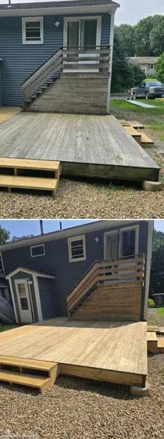 Before and after deck washing | knockout power washing