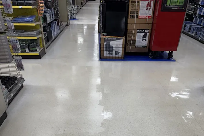 Commercial concrete floor polishing