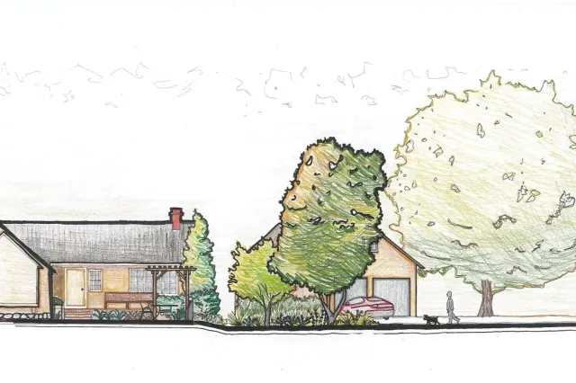 Shelburne Falls, MA site design, front garden