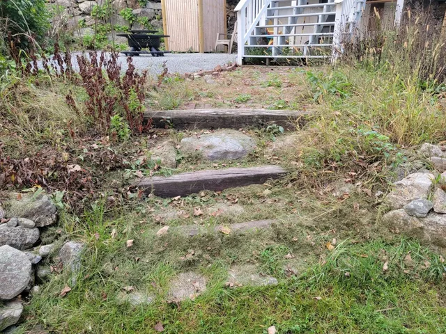 Stone project before Tyler Lawn Care work
