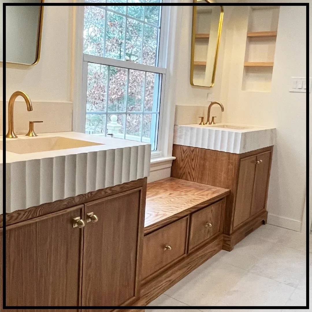 Custom Twin Sinks in Bathroom