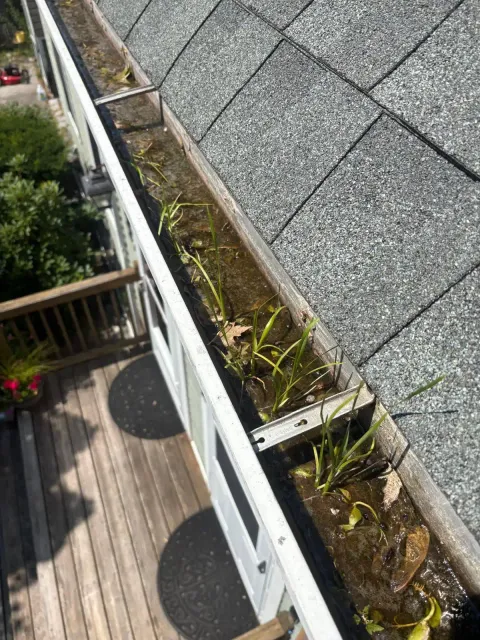 Before: old gutter on the same house