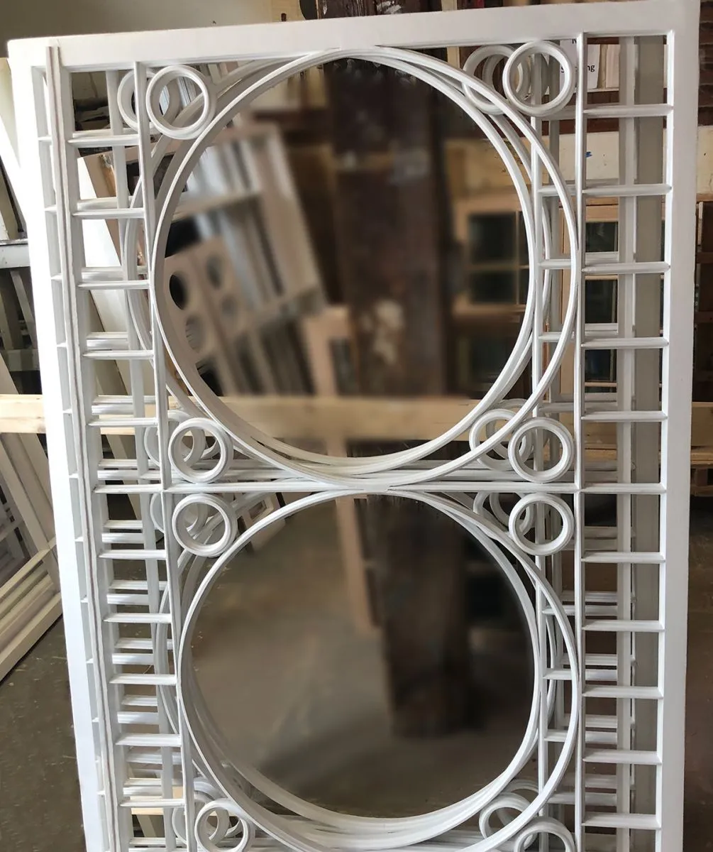 custom window frame white with circles