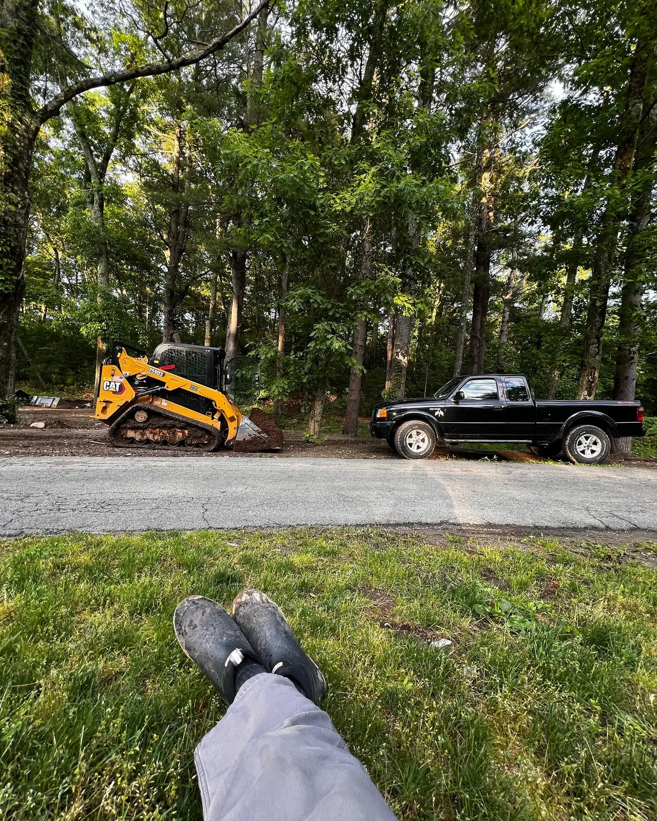 Scenes from a busy week so far @caterpillarinc #landscaping #lawninstall #mulch