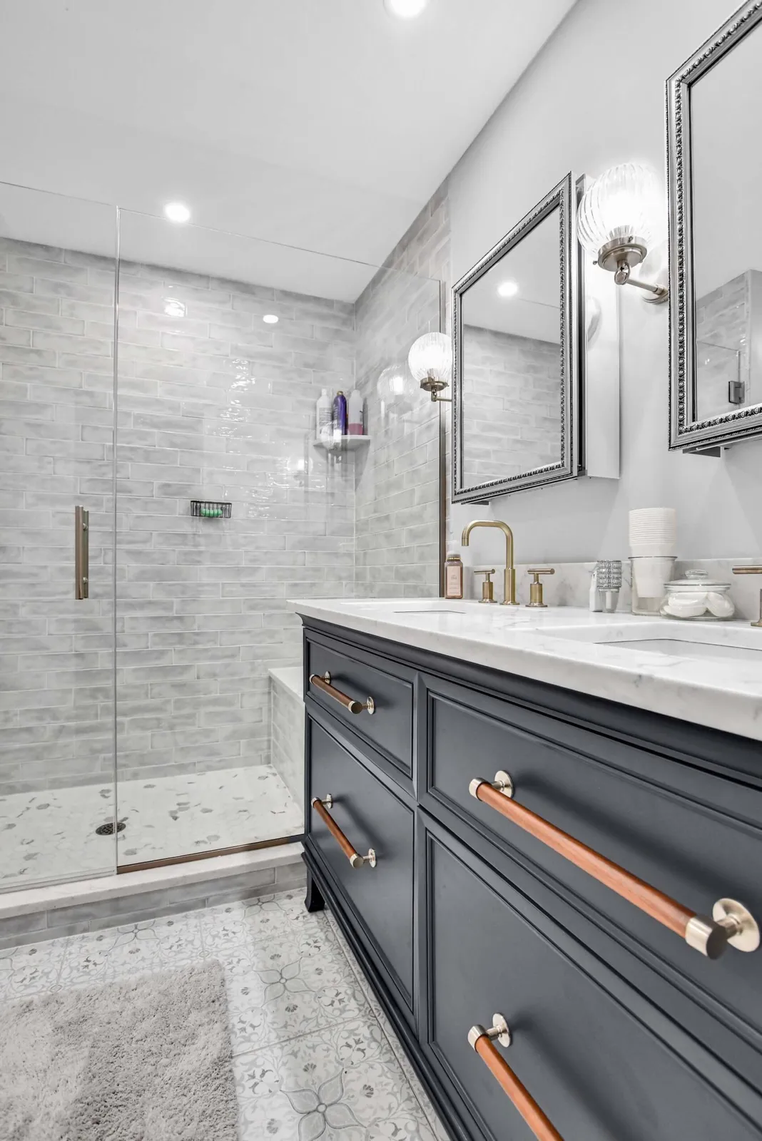 Luxury bathroom remodel by Prosper Construction in Worcester County Massachusetts