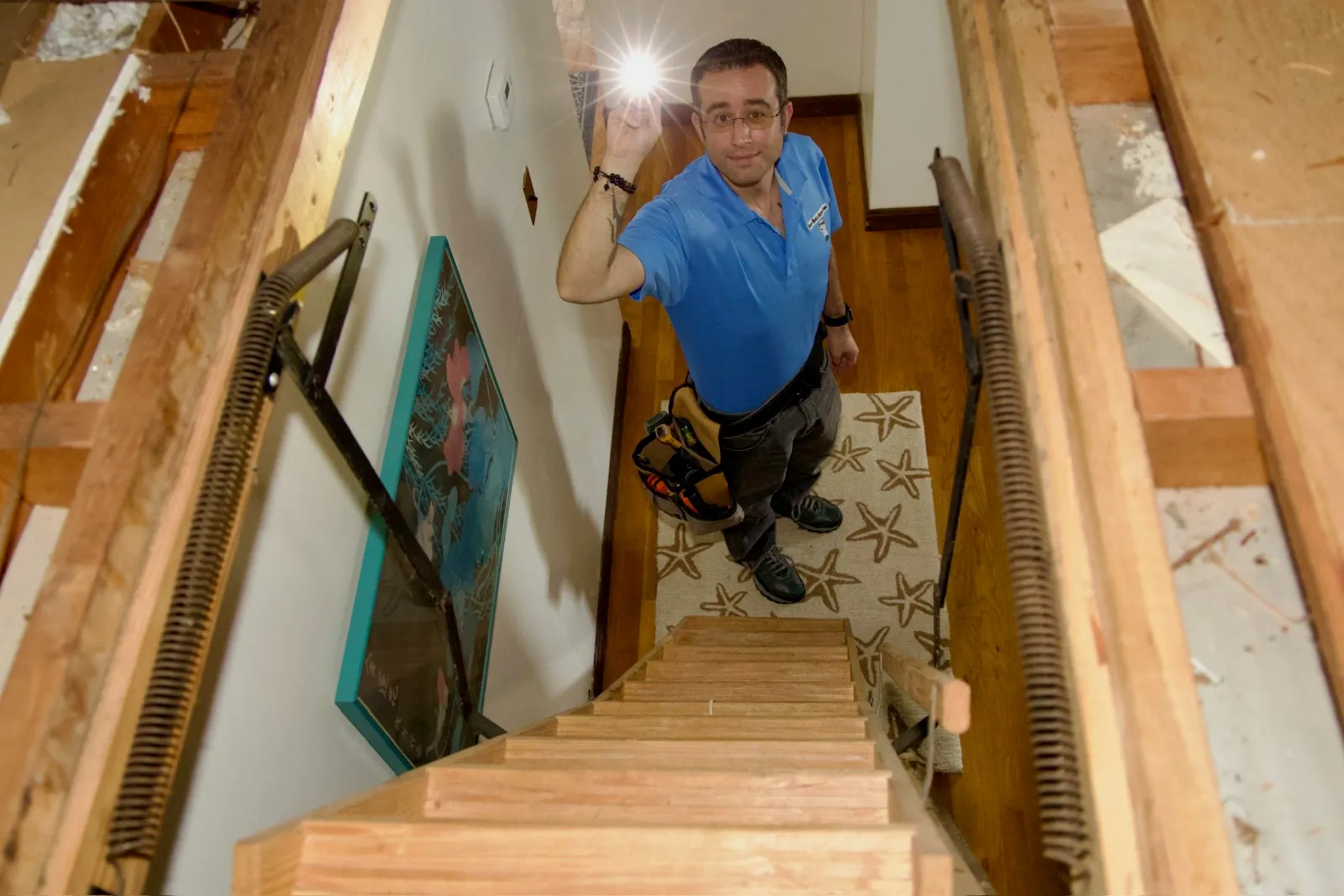 Pete at base of attic steps 6.jpeg