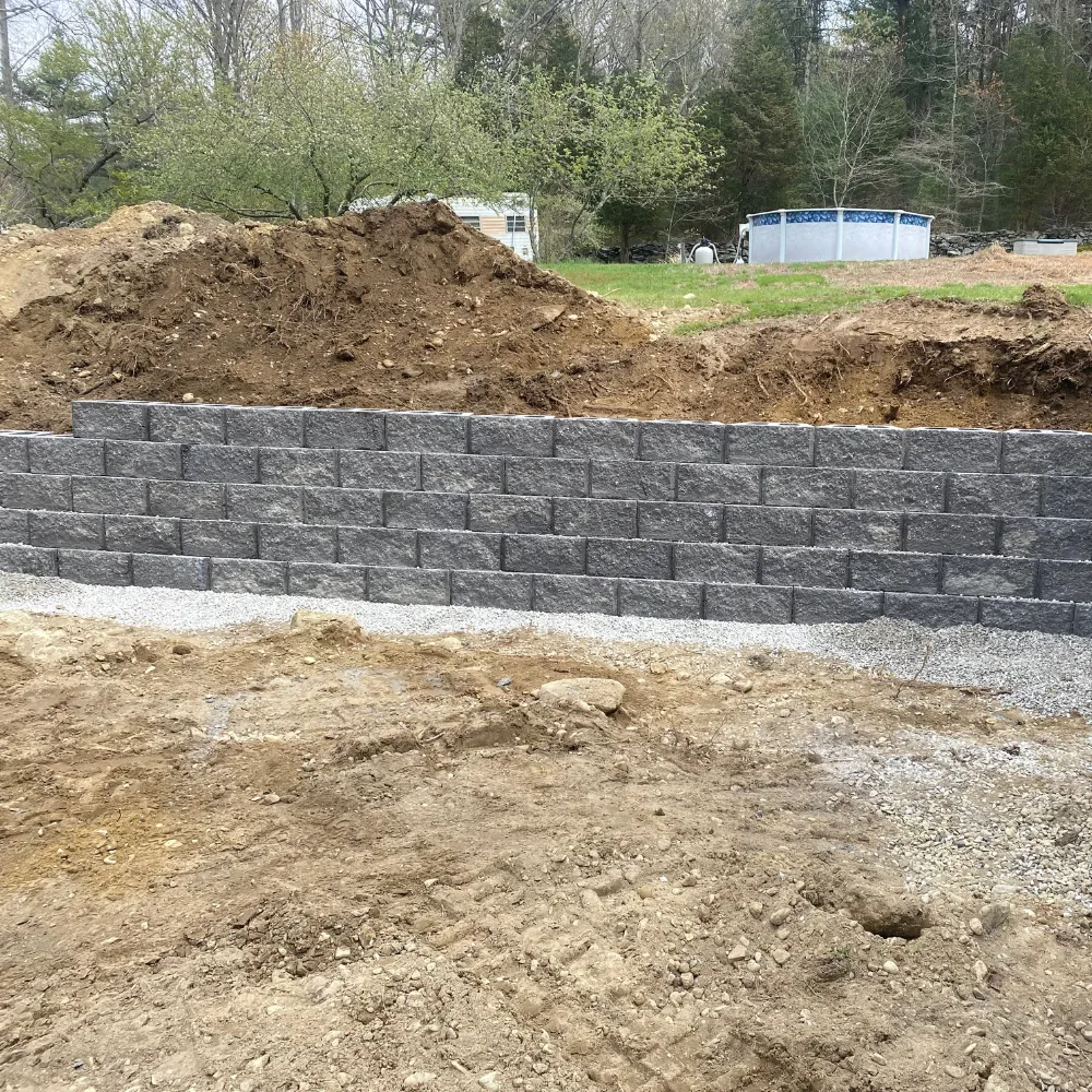 new retaining wall installation
