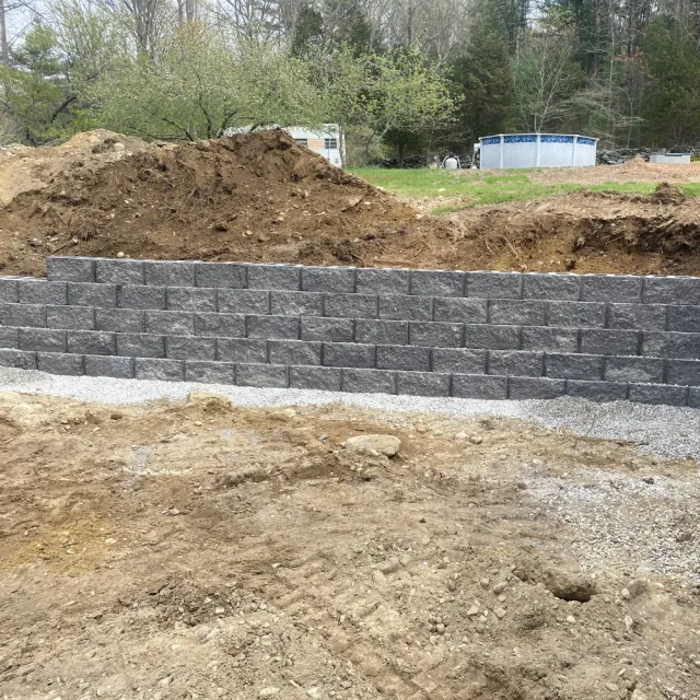 new retaining wall installation