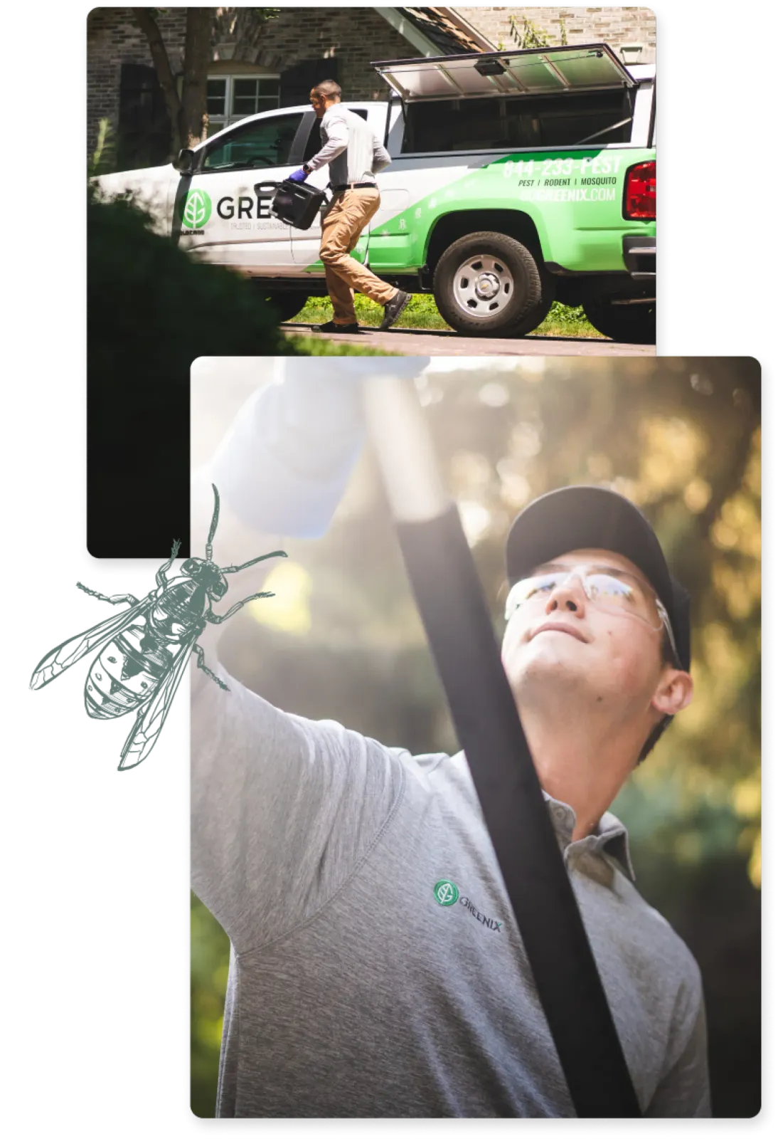a technician treating for pests