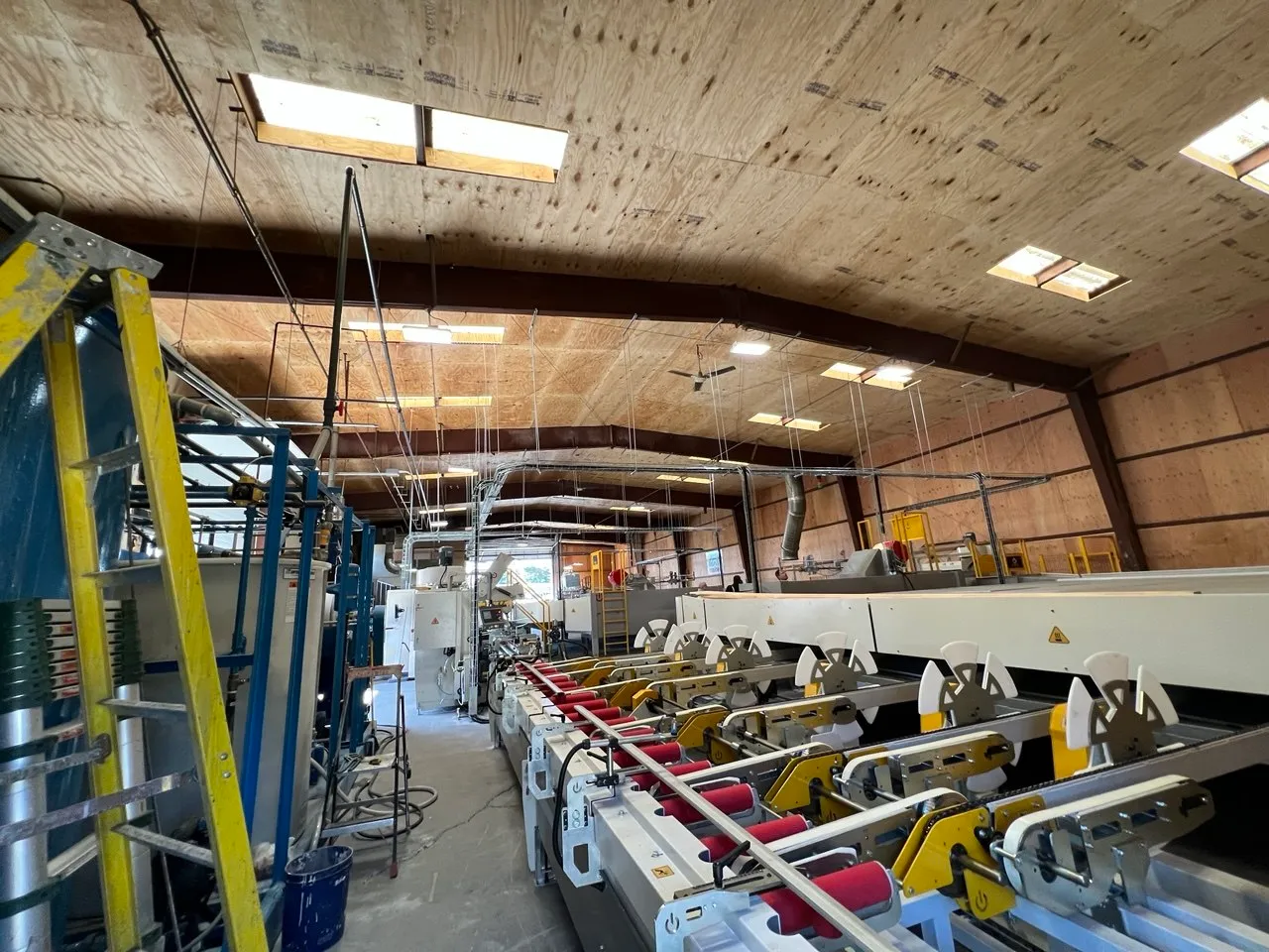 Machine line with exhaust ductwork